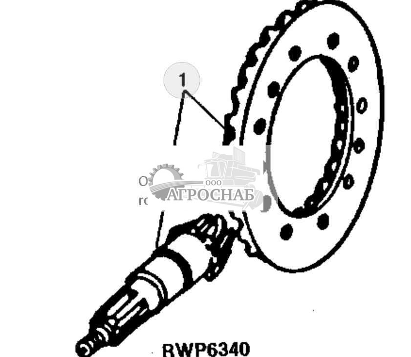 DIFFERENTIAL SPIRAL BEVEL GEAR, WITH SHAFT 